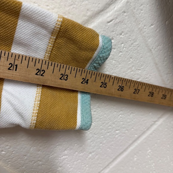 Fat Face Striped Quarter Zip Pullover Airlie Sweatshirt Womens 12 Yellow White - Picture 6 of 8